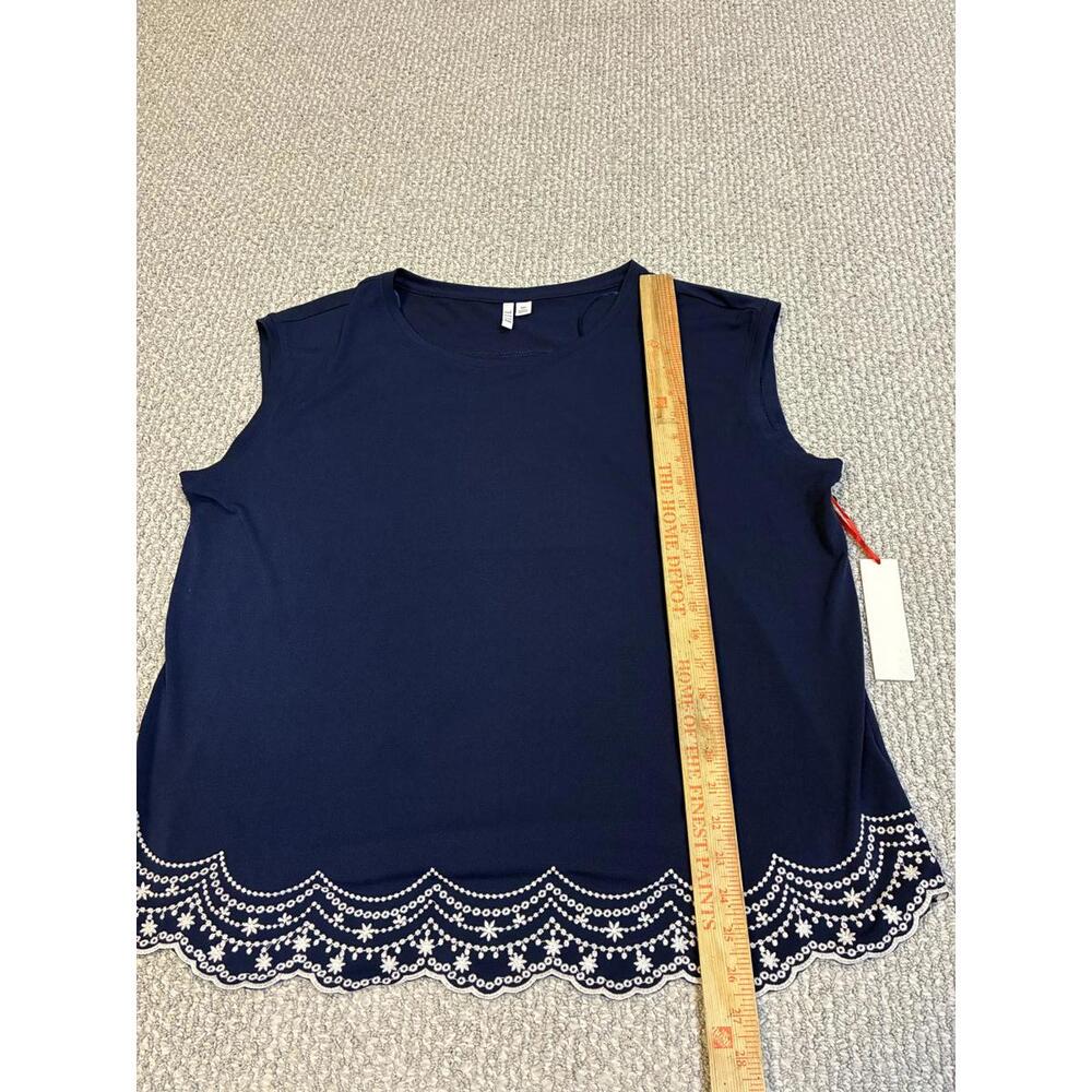 Elle Blouse Blue Sleeveless Size XXL NWT - Picture 2 of 10